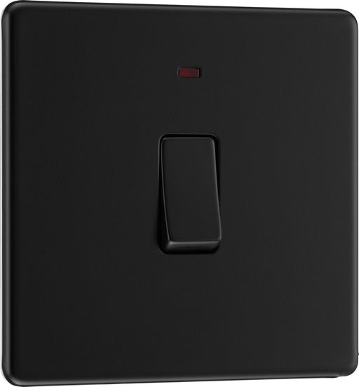 BG FFB31 Flatplate Screwless 20A DP Switch + Neon - Matt Black - westbasedirect.com