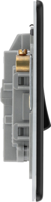 BG FFB31 Flatplate Screwless 20A DP Switch + Neon - Matt Black - westbasedirect.com