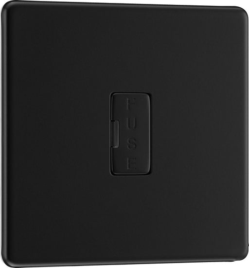 BG FFB54 Flatplate Screwless Unswitched 13A Fused Connection Unit - Matt Black - westbasedirect.com