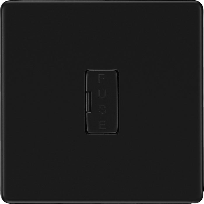 BG FFB54 Flatplate Screwless Unswitched 13A Fused Connection Unit - Matt Black - westbasedirect.com