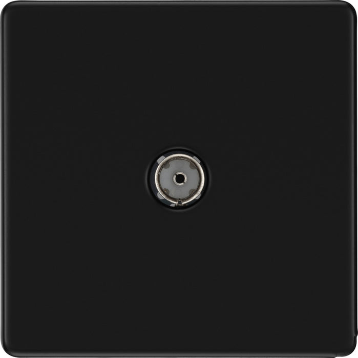 BG FFB60 Flatplate Screwless TV Aerial Socket - Matt Black - westbasedirect.com