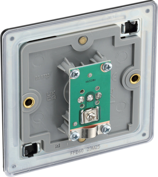 BG FFB60 Flatplate Screwless TV Aerial Socket - Matt Black - westbasedirect.com