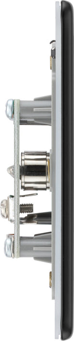 BG FFB60 Flatplate Screwless TV Aerial Socket - Matt Black - westbasedirect.com