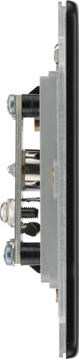 BG FFB61 Flatplate Screwless Double TV Aerial Socket - Black Insert - Matt Black - westbasedirect.com