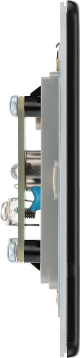 BG FFB63 Flatplate Screwless Isolated Double TV Aerial Socket - Black Insert - Matt Black - westbasedirect.com