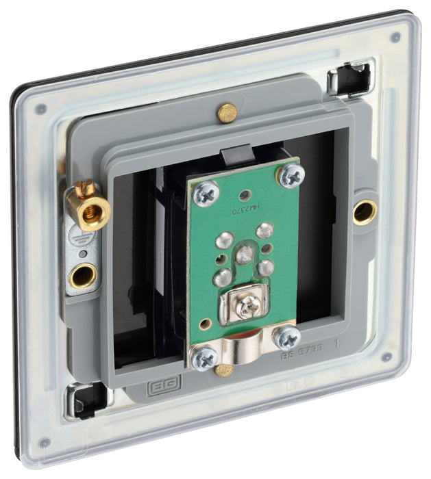 BG FFB64 Flatplate Screwless 1 Gang Satellite Socket - Matt Black - westbasedirect.com
