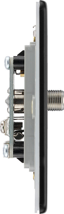 BG FFB65 Flatplate Screwless 2 Gang Satellite & Co-axial Socket - Matt Black - westbasedirect.com