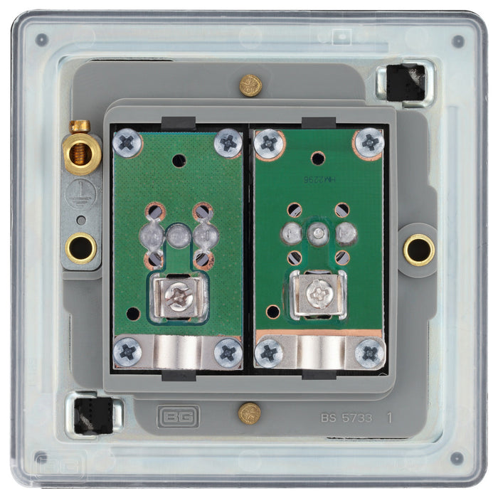 BG FFB66 Flatplate Screwless Diplex TV/FM Socket - Matt Black - westbasedirect.com