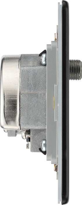 BG FFB69 Flatplate Screwless Quadplex TV FM SAT (x2) - Matt Black - westbasedirect.com