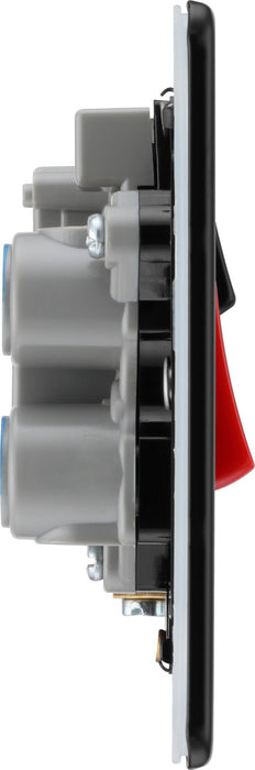 BG FFB70B Flatplate Screwless DP Cooker + Socket + Neon - Black Insert - Matt Black - westbasedirect.com