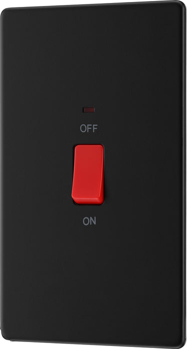 BG FFB72 Flatplate Screwless 45A DP Double Plate + Neon - Matt Black - westbasedirect.com