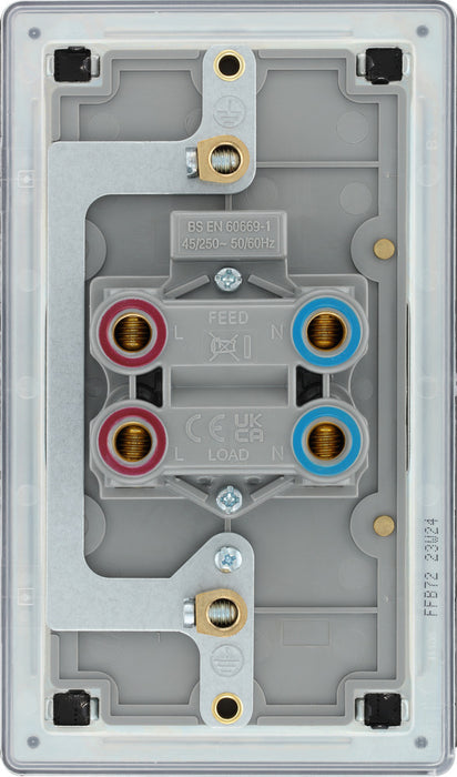 BG FFB72 Flatplate Screwless 45A DP Double Plate + Neon - Matt Black - westbasedirect.com