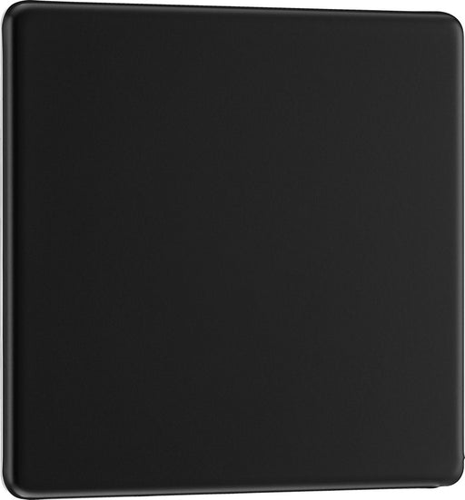 BG FFB94 Flatplate Screwless Single Blanking Plate - Matt Black - westbasedirect.com