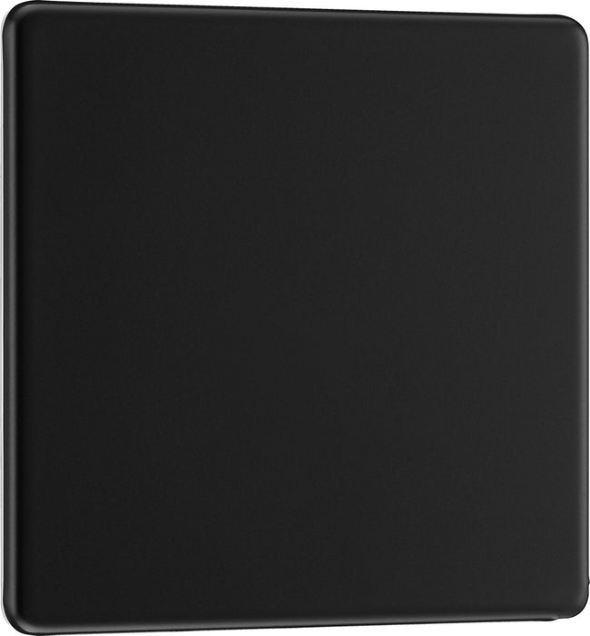 BG FFB94 Flatplate Screwless Single Blanking Plate - Matt Black - westbasedirect.com