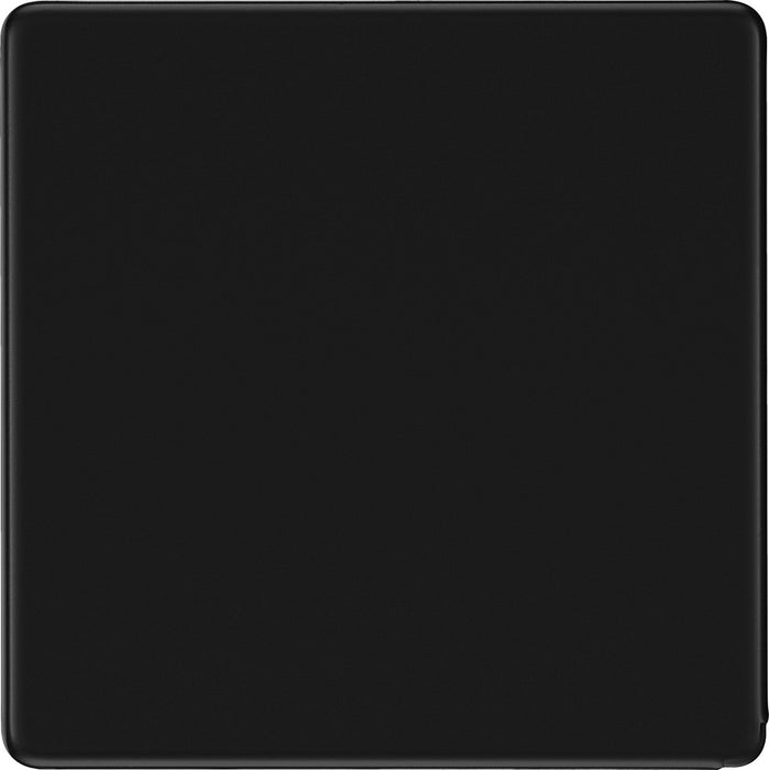 BG FFB94 Flatplate Screwless Single Blanking Plate - Matt Black - westbasedirect.com