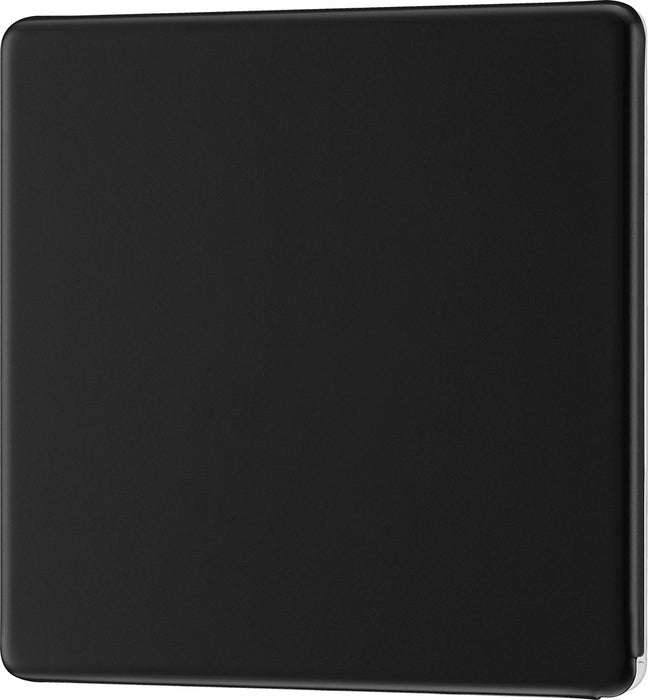 BG FFB94 Flatplate Screwless Single Blanking Plate - Matt Black - westbasedirect.com