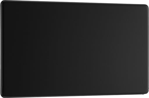 BG FFB95 Flatplate Screwless Double Blanking Plate - Matt Black - westbasedirect.com
