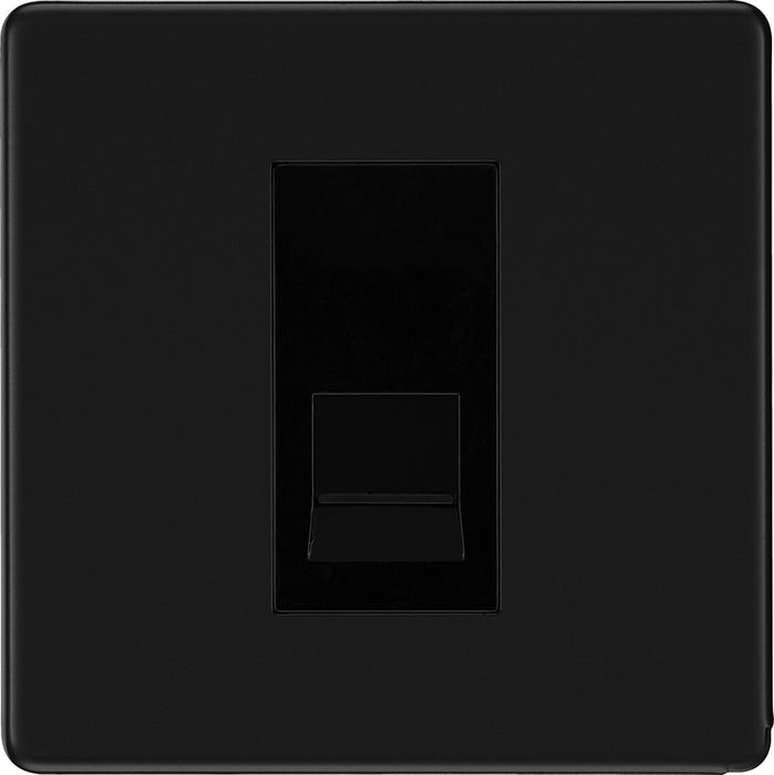 BG FFBBTM1 Flatplate Screwless Master Telephone Socket - Matt Black - westbasedirect.com