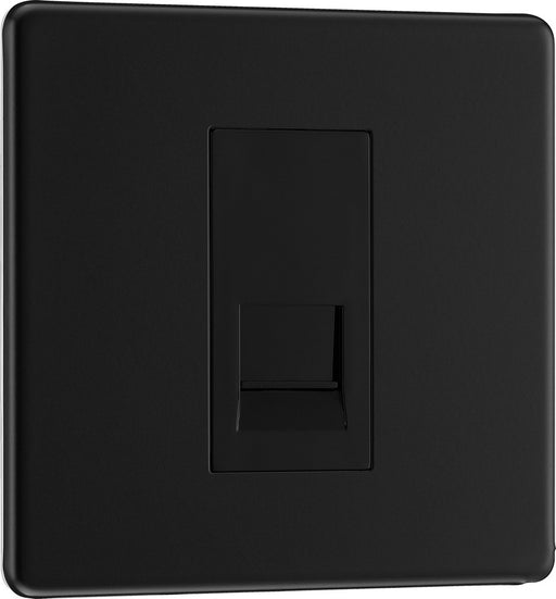 BG FFBBTS1 Flatplate Screwless Slave Telephone Socket - Matt Black - westbasedirect.com