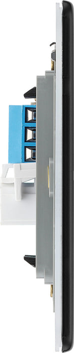 BG FFBBTS1 Flatplate Screwless Slave Telephone Socket - Matt Black - westbasedirect.com