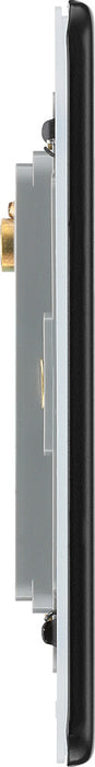 BG FFBEMR4 Flatplate Screwless Quad Euro Module Faceplate - Matt Black - westbasedirect.com