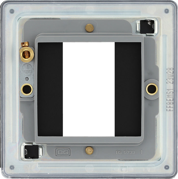 BG FFBEMS1 Flatplate Screwless Single Euro Module Faceplate - Matt Black - westbasedirect.com