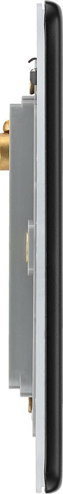 BG FFBEMS1 Flatplate Screwless Single Euro Module Faceplate - Matt Black - westbasedirect.com