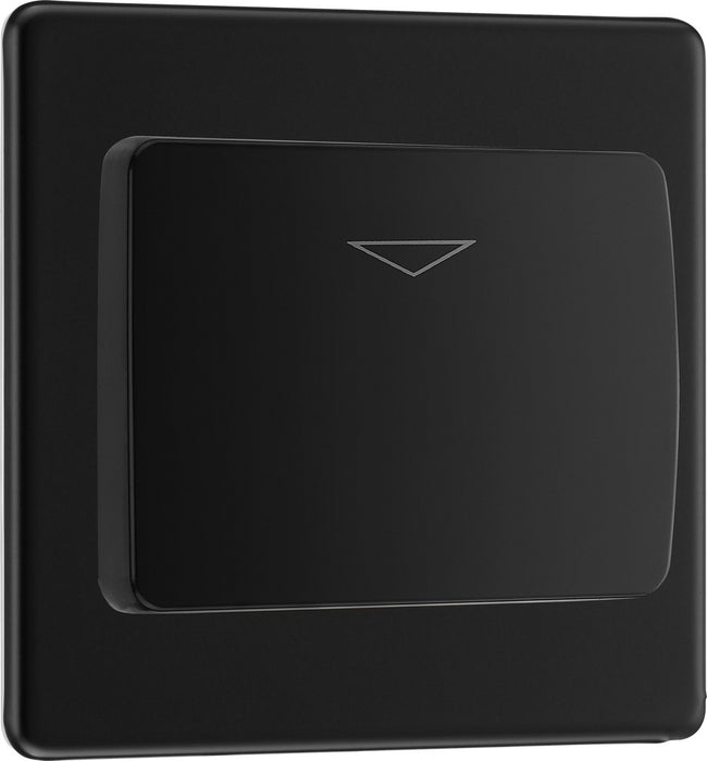 BG FFBKYCSB Flatplate Screwless Hotel Key Card Switch 16A - Black Insert - Matt Black - westbasedirect.com