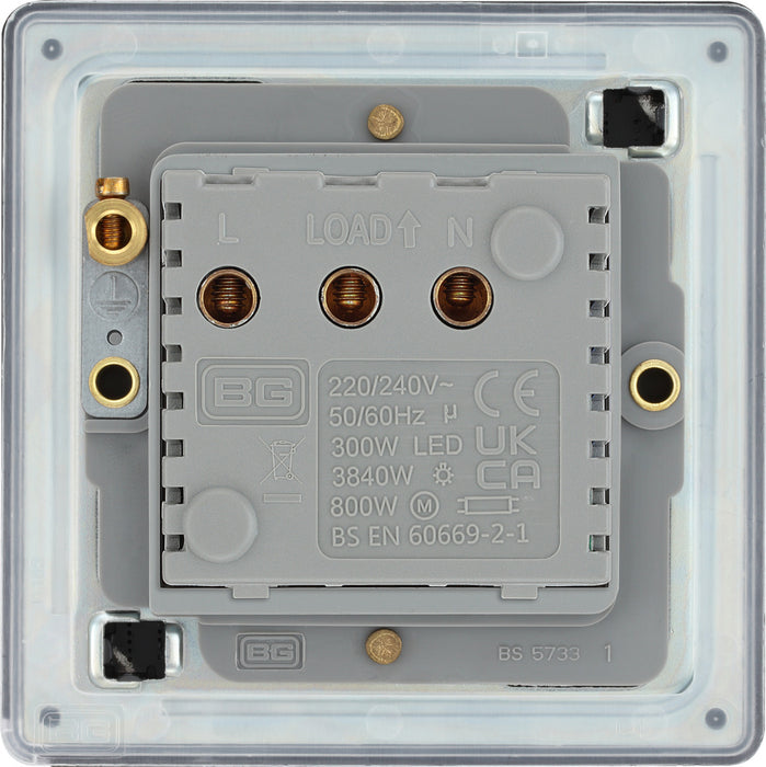 BG FFBKYCSB Flatplate Screwless Hotel Key Card Switch 16A - Black Insert - Matt Black - westbasedirect.com