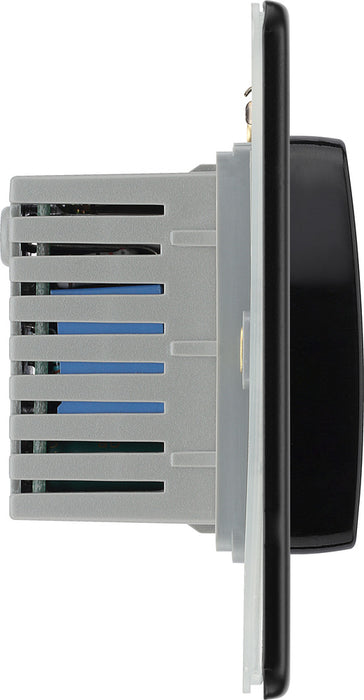 BG FFBKYCSB Flatplate Screwless Hotel Key Card Switch 16A - Black Insert - Matt Black - westbasedirect.com