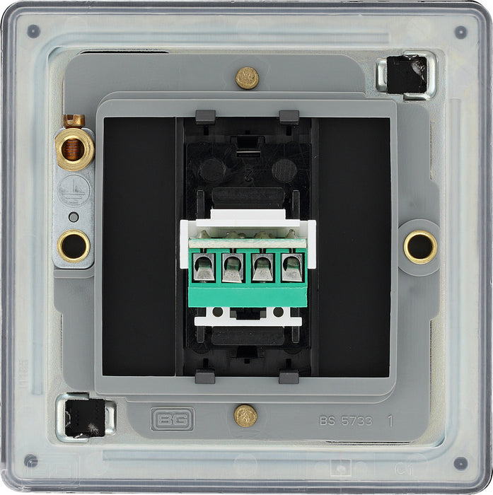 BG FFBRJ111 Flatplat Screwless RJ11 Single Data Outlet Socket - Matt Black - westbasedirect.com