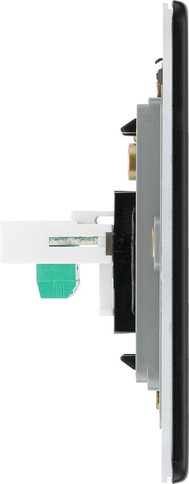 BG FFBRJ111 Flatplat Screwless RJ11 Single Data Outlet Socket - Matt Black - westbasedirect.com