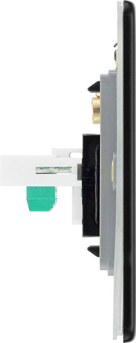 BG FFBRJ112 Flatplat Screwless RJ11 Double Data Outlet Socket - Matt Black - westbasedirect.com