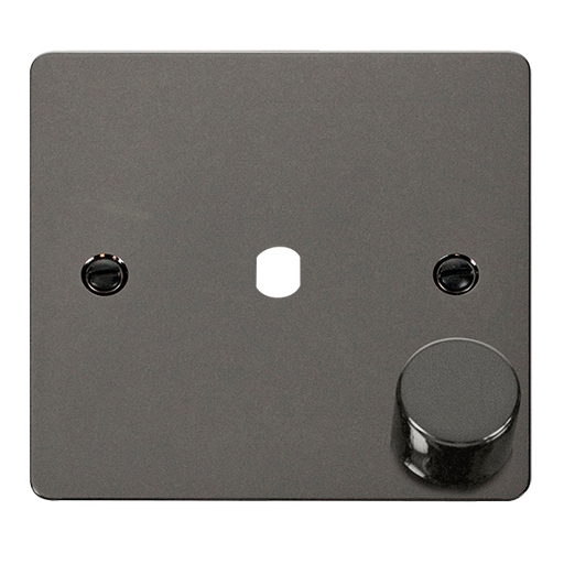 Click Define FPBN140PL Flat Plate 1G Unfurnished Dimmer Plate & Knob (650W Max) - Black Nickel - westbasedirect.com