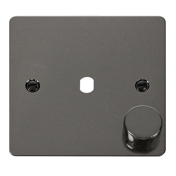 Click Define FPBN140PL Flat Plate 1G Unfurnished Dimmer Plate & Knob (650W Max) - Black Nickel - westbasedirect.com