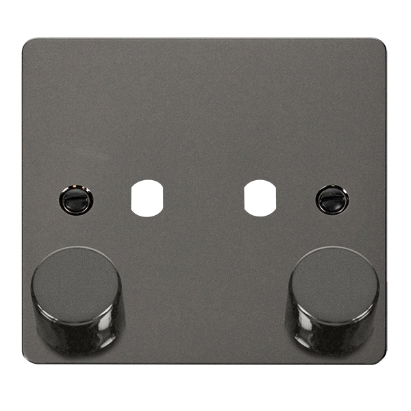 Click Define FPBN152PL Flat Plate 2G Unfurnished Dimmer Plate & Knobs (800W Max) - Black Nickel - westbasedirect.com