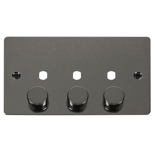 Click Define FPBN153PL Flat Plate 3G Unfurnished Dimmer Plate & Knobs (1200W Max) - Black Nickel - westbasedirect.com