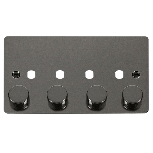 Click Define FPBN154PL Flat Plate 4G Unfurnished Dimmer Plate & Knobs (1600W Max) - Black Nickel - westbasedirect.com