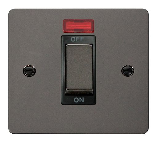Click Define FPBN501BK Flat Plate 45A Ingot 1G Double Pole Switch + Neon - Black Nickel (Black) - westbasedirect.com