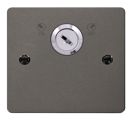 Click Define FPBN660 Flat Plate 20A DP 1G Key Lockable Switch - Black Nickel - westbasedirect.com