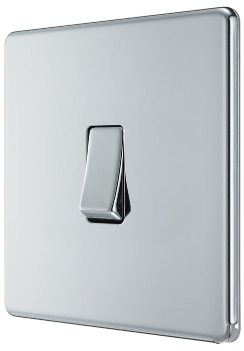 BG FPC12 Flatplate Screwless Single Light Switch 10A - Polished Chrome (5 Pack) - westbasedirect.com