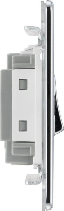 BG FPC15F Flatplate Screwless Triple Pole Fused Fan Isolator Switch 10A - Polished Chrome - westbasedirect.com