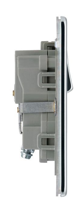 BG FPC21G Flatplate Screwless Single Socket 13A - Grey Insert - Polished Chrome (5 Pack) - westbasedirect.com