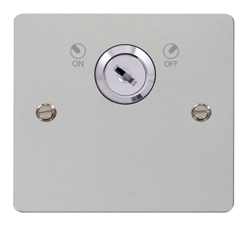 Click Define FPCH660 Flat Plate 20A DP 1G Key Lockable Switch - Polished Chrome - westbasedirect.com