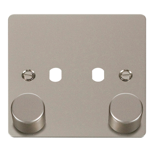 Click Define FPPN152PL Flat Plate 2G Unfurnished Dimmer Plate & Knobs (800W Max) - Pearl Nickel - westbasedirect.com