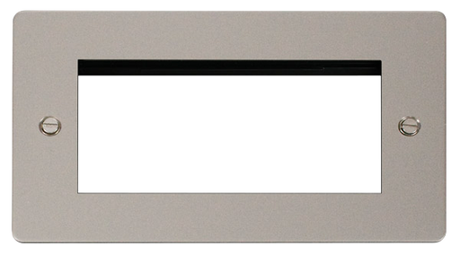 Click Define FPPN312 Flat Plate Quad New Media Unfurnished Plate - Pearl Nickel - westbasedirect.com
