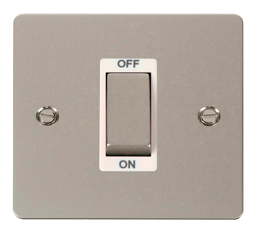 Click Define FPPN500WH Flat Plate 45A Ingot 1G Double Pole Switch - Pearl Nickel (White) - westbasedirect.com