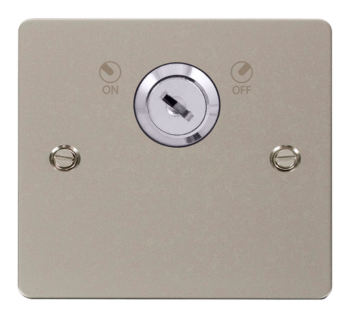 Click Define FPPN660 Flat Plate 20A DP 1G Key Lockable Switch - Pearl Nickel - westbasedirect.com