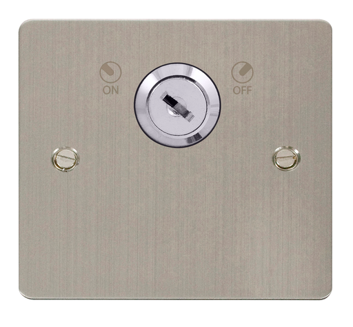 Click Define FPSS660 Flat Plate 20A DP 1G Key Lockable Switch - Stainless Steel - westbasedirect.com