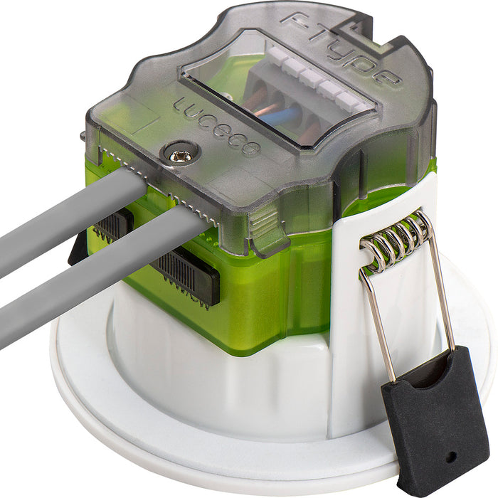 Luceco FTF6WD2W FType MK2 4W/6W 690lm Power Change & CCT Change 3000K/4000K Dim2Warm Dimmable IP65 White - Flat - westbasedirect.com